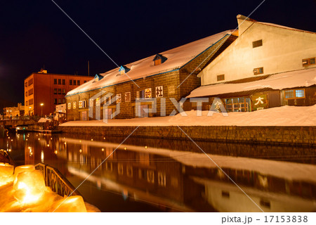 北海道　小樽　運河沿いの風景 17153838