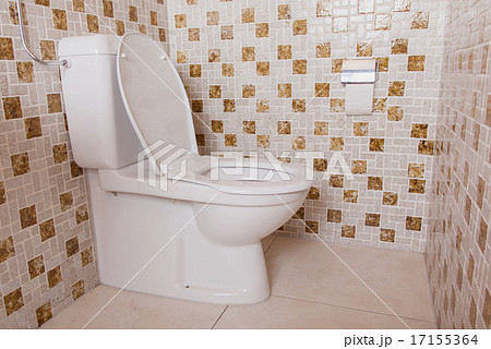 Old clean toilet with old tiles Old clean toilet with old tiles 17155364