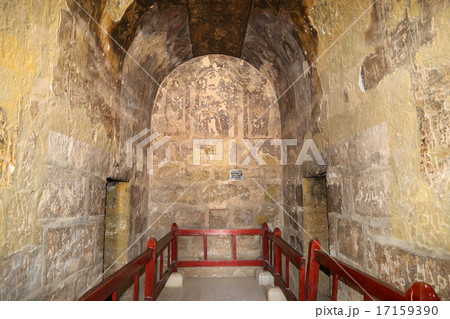 Fresco at Quseir Amra desert castle near Amman Fresco at Quseir Amra desert castle near Amman 17159390