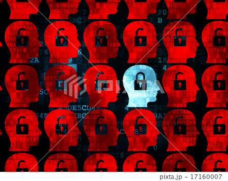 Finance concept: head with padlock icon on Digital background 17160007