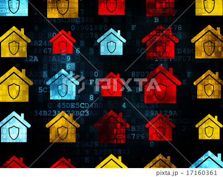 Finance concept: Home icons on Digital background Finance concept: Home icons on Digital background 17160361