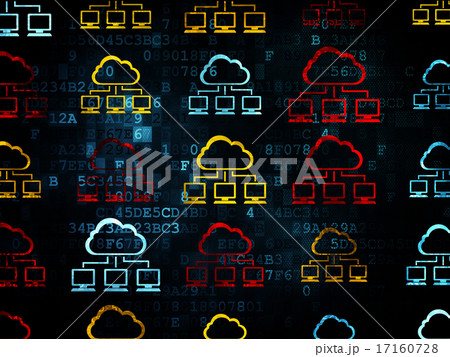 Cloud computing concept: Cloud Network icons on Digital background 17160728