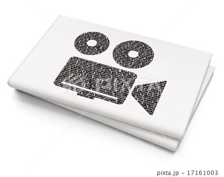 Vacation concept: Camera on Blank Newspaper background 17161003