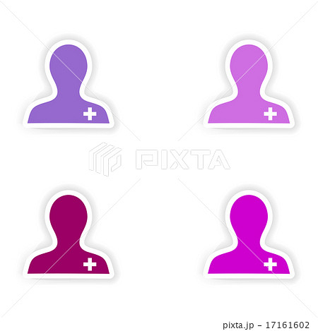 assembly realistic sticker design on paper nurse 17161602
