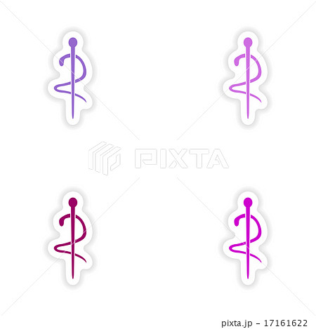 assembly realistic sticker design on paper medical logo assembly realistic sticker design on paper medical logo 17161622