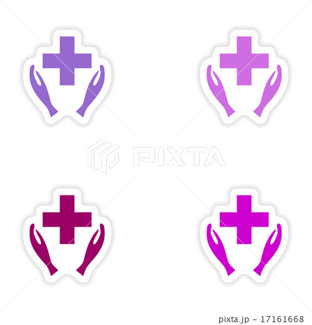 assembly realistic sticker design on paper logo medicine 17161668