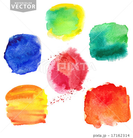 Watercolor splashes.Summer,holiday set. Bright colors 17162314
