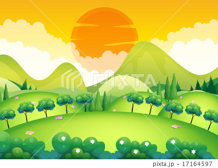 Scene with field and trees Scene with field and trees 17164597