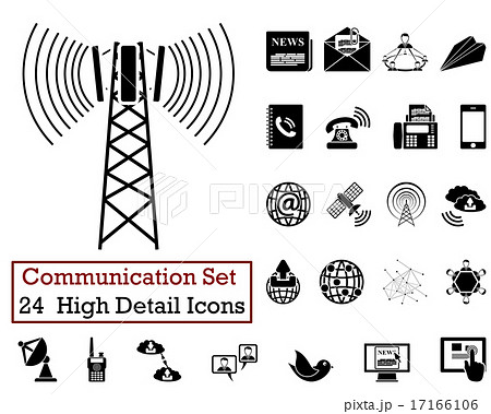 24 Communication Iconsのイラスト素材