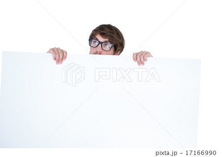 Handsome man holding blank panel Handsome man holding blank panel 17166990