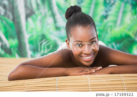 Pretty woman with salt scrub on the shoulders Pretty woman with salt scrub on the shoulders 17169322