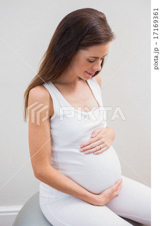 Happy pregnancy touch his belly Happy pregnancy touch his belly 17169361