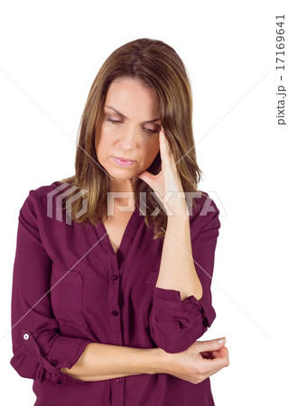 Pretty brunette with headache Pretty brunette with headache 17169641