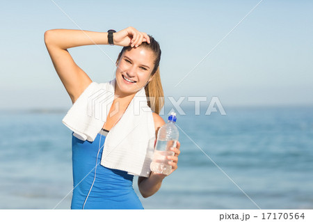 Portrait of beautiful fit woman looking at camera Portrait of beautiful fit woman looking at camera 17170564