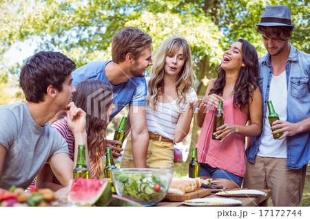 Happy friends in the park having lunch Happy friends in the park having lunch 17172744