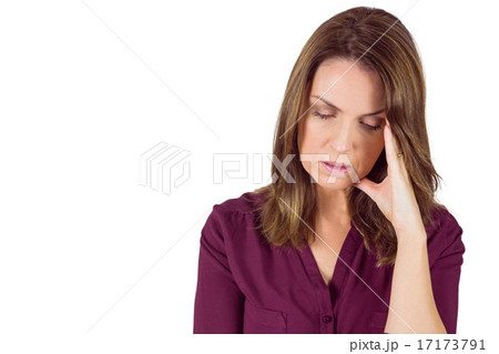 Pretty brunette with headache 17173791