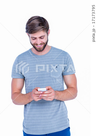 Happy handsome man using tablet computer 17173795