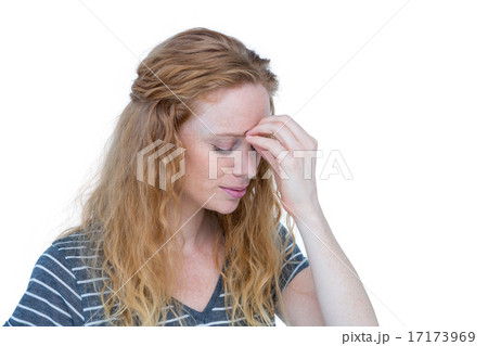 A blonde woman having headache A blonde woman having headache 17173969