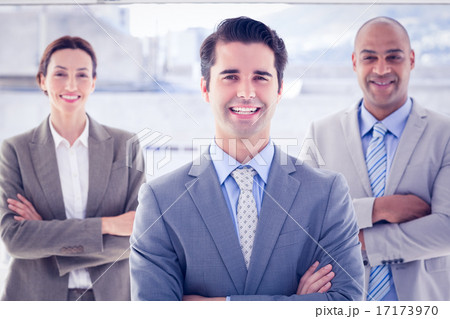 Business colleagues smiling at camera Business colleagues smiling at camera 17173970