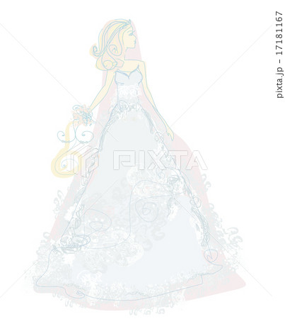 Beautiful bride with flowers card 17181167