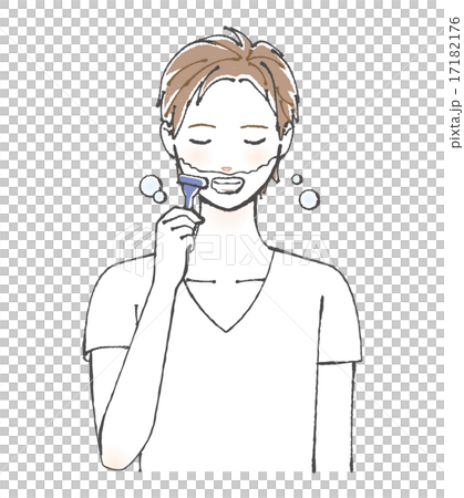 ヒゲを剃る男性イラスト ヒゲを剃る男性イラスト 17182176