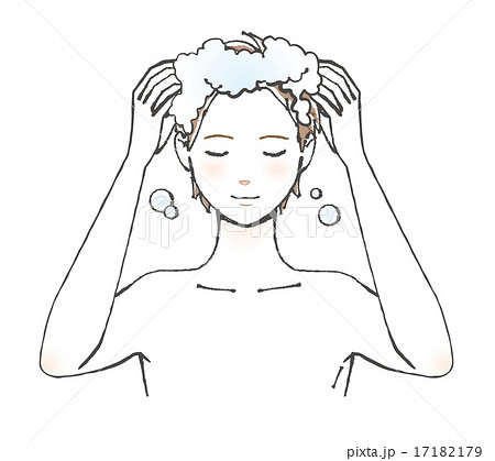 シャンプーする男性イラスト 17182179