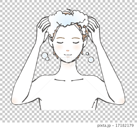シャンプーする男性イラスト 17182179