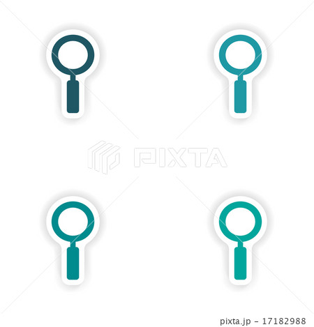 assembly realistic sticker design on paper magnifier 17182988