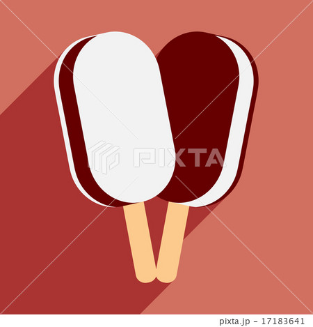 Flat with shadow icon and mobile application ice lolly Flat with shadow icon and mobile application ice lolly 17183641