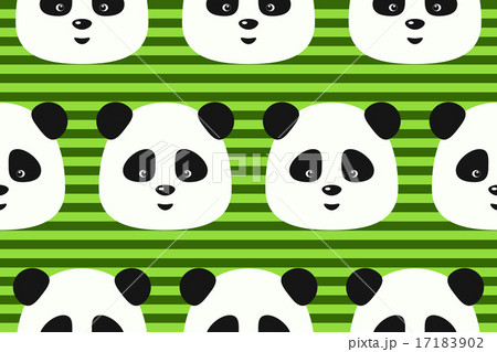 seamless panda pattern on green background 17183902