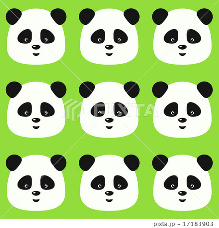 Vector seamless flat pattern with funny pandas 17183903