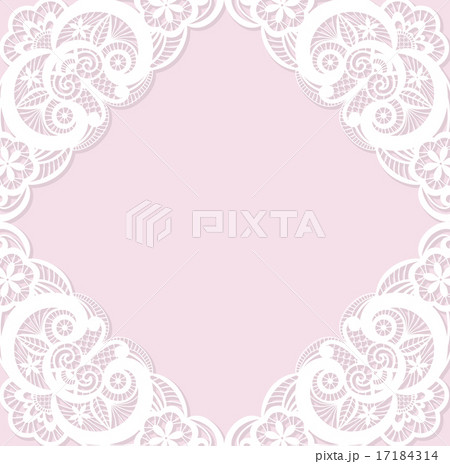 Classical wedding invitation with white lace 17184314