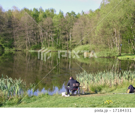 fisherman  and the pond 17184331