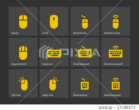 Desktop computer mouse and keyboard icons. Desktop computer mouse and keyboard icons. 17186372