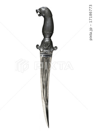 Dagger black stone hilt lions head carved  17186773