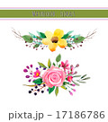 Watercolor flowers with foliage 17186786
