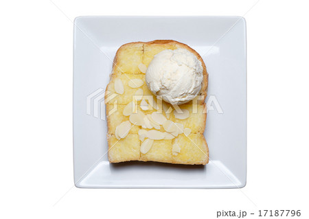 ice cream and almond slice on toast 17187796