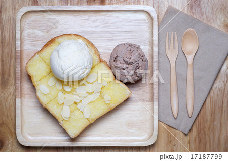 ice creams and almond slice on toast ice creams and almond slice on toast 17187799