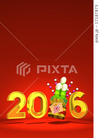 Kadomatsu And 2016 On Red Text Space 17187873