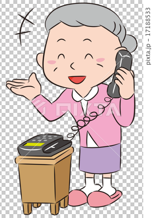 Senior female speaking with telephone smile 17188533