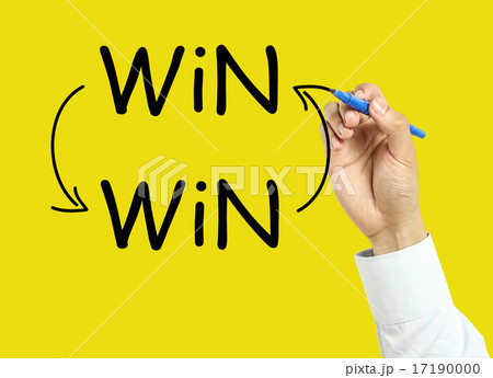 Businessman hand drawing win-win concept Businessman hand drawing win-win concept 17190000