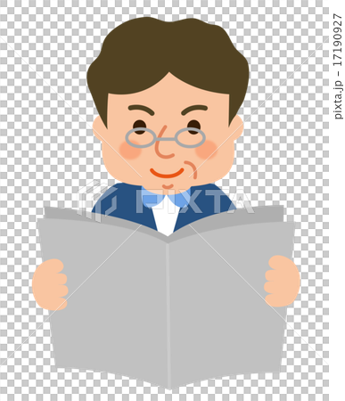 閱讀中年男性報紙 17190927