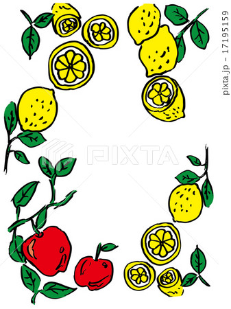 レモンとりんごフレームのイラスト素材
