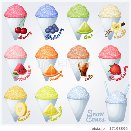 Set of snow cones, shaved ice.  17198396