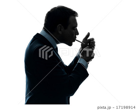man smoking cigarette silhouette man smoking cigarette silhouette 17198914