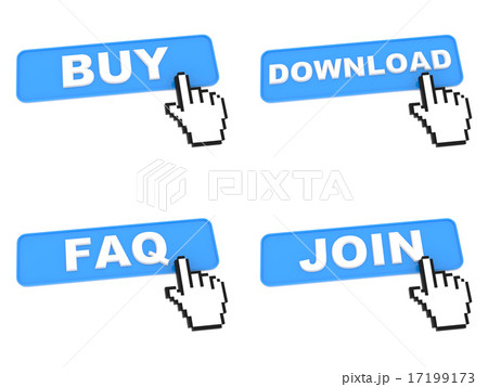 E-Commerce Concept - Web Buttons with Hand Cursor. E-Commerce Concept - Web Buttons with Hand Cursor. 17199173
