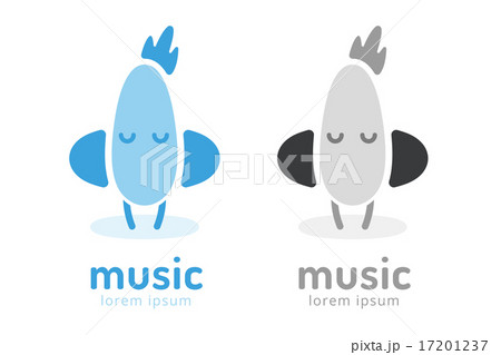 Cute chick silhouette logo icon. Chicken music studio logotype 17201237