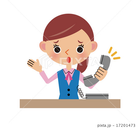 A Woman With A Telephone With A Troubled Look Stock Illustration