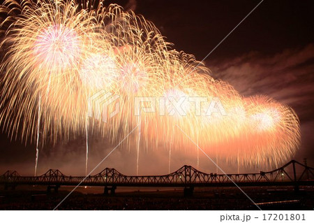 長岡花火大会フェニックスの写真素材