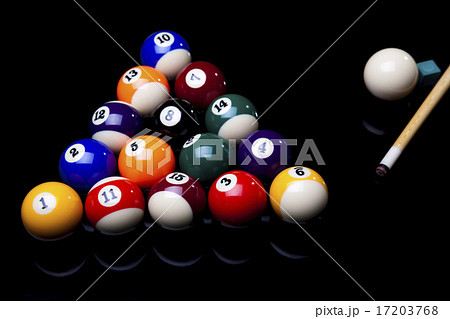 Pool game balls against a green Pool game balls against a green 17203768